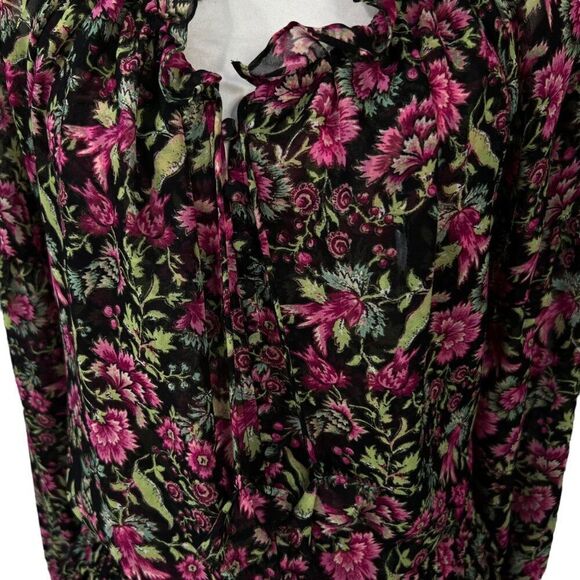 Misa Los Angeles Celina Floral Ruffle Smocked Mini Dress Size Medium - Picture 4 of 12